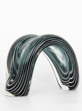 现代简约创楼意多样璃装花器果玻盘样板房售TRD处桌面软饰品工艺