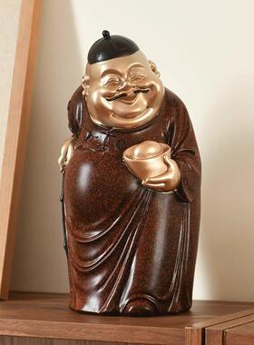 式古风摆件创意地主老财轻中奢高端装饰桌品室内厅玄关茶面摆AAV