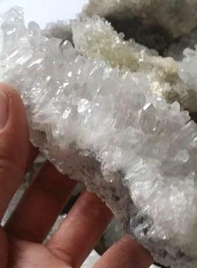 公斤价一COZ白水晶簇摆石原白晶牙件