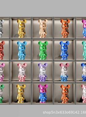 客新款墨熊厅摆件轻奢ltao1008酒店饰酒柜套装玄关泼电视柜展示柜