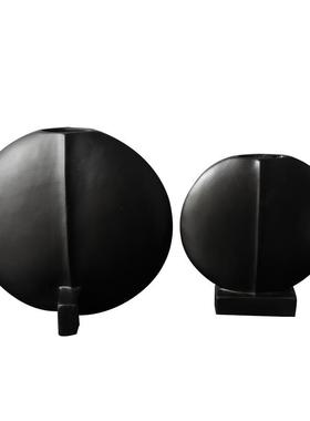 极简现代意式丹麦收口花瓶样板间客厅茶几插花艺术摆件软装饰品