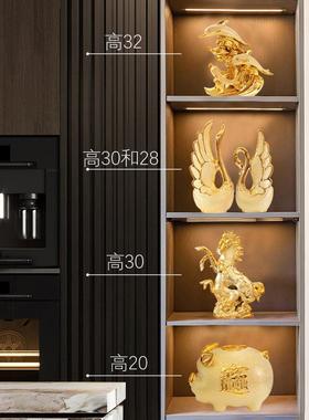 欧式现代轻奢客厅电视柜玄关酒柜装饰品摆件高档工