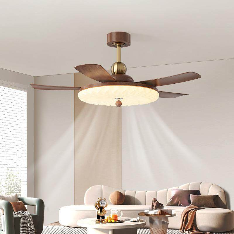 胡桃木色风扇灯奶油吊扇灯全光谱护眼客厅卧室静音直销复古电扇灯,淘宝优惠券,粉丝福利购,淘宝优惠卷