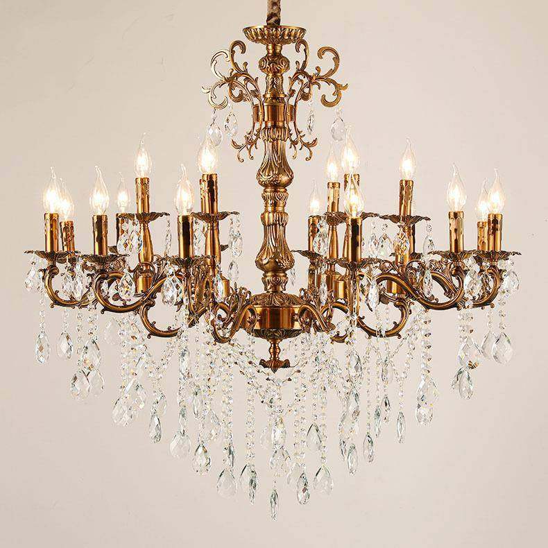 欧吊式合锌金水晶灯奢华客厅灯大气687书餐厅灯复古铜卧室房灯饰,淘宝优惠券,粉丝福利购,淘宝优惠卷