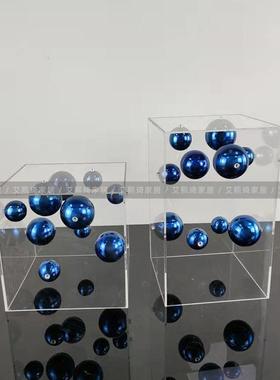 创意克莱因蓝软装亚克酒摆现件简约力代客厅玄关柜电视柜桌面0882