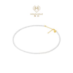 周大福MONOLOGUE独白月光白925银珍珠项链MA1759送女友礼物