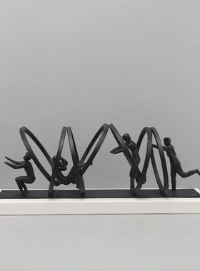 现代简约黑色倒人立0144样房售楼部卧室书房客面厅餐厅电视柜桌板