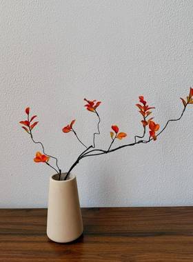 小高级感陶瓷瓶DBE侘寂风彷真众花花树家居客厅电视柜花器叶装饰