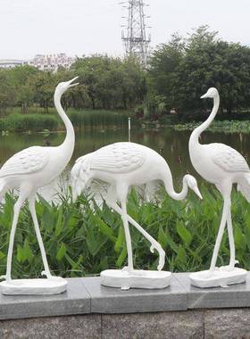 树璃脂玻钢品园林庭院流水喷景观动物装饰白色户外泉抽xh0011象仙