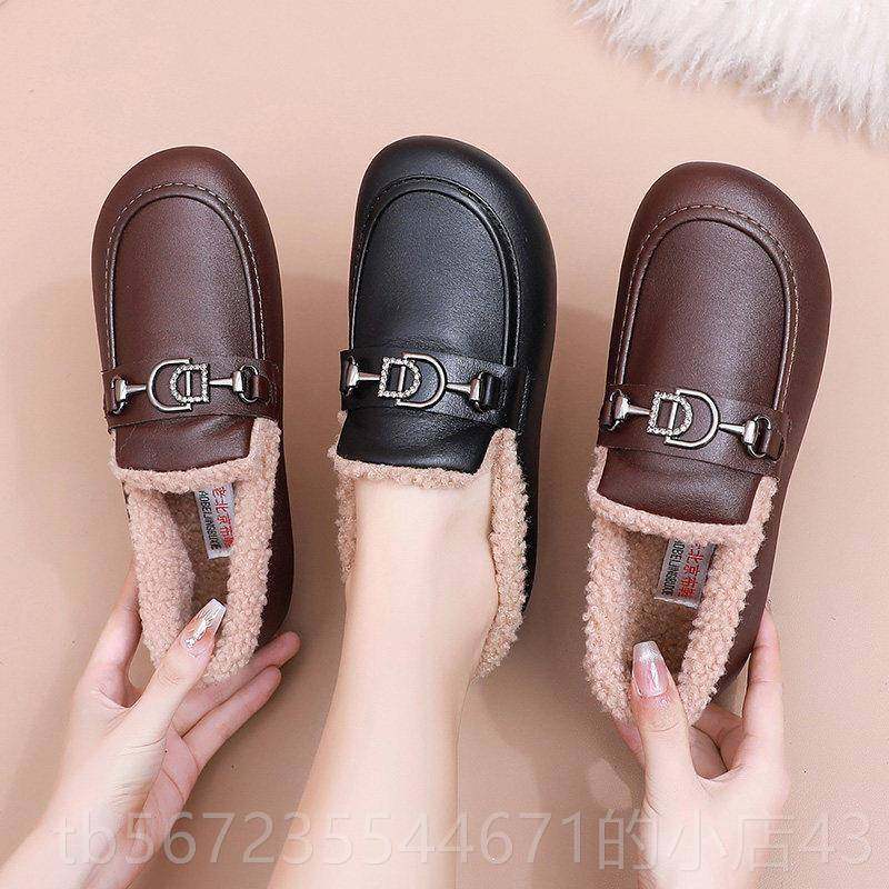 高档203新款棉鞋女冬加绒保时暖豆豆鞋尚休闲鞋2防滑妈棉妈鞋皮面,淘宝优惠券,粉丝福利购,淘宝优惠卷