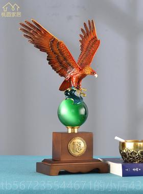 高档鹰纯铜老摆件大展饰宏图装品客厅玄饰关中式办公室装开业乔迁