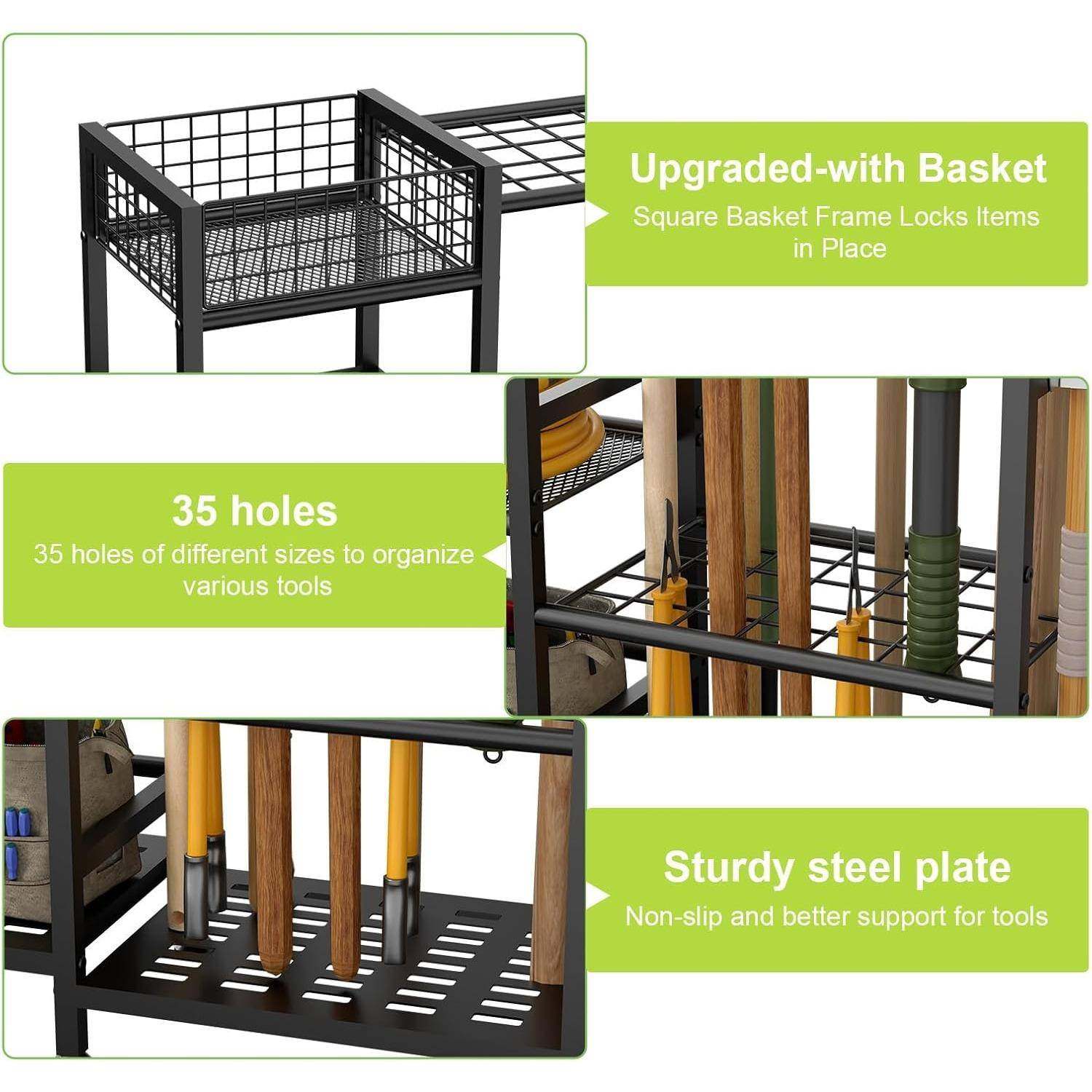 251021多功能庭工院具具收纳架重型金属车库扫铁锹整理架花园工把,淘宝优惠券,粉丝福利购,淘宝优惠卷