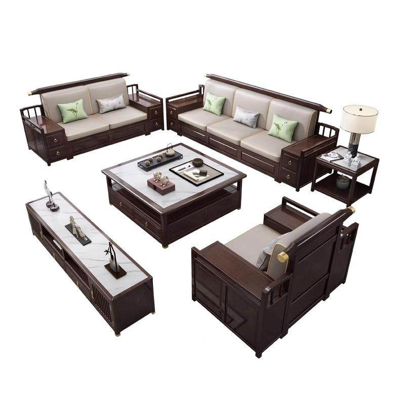 新中式实木沙发组简约现代JYC家厅冬夏合两用储物沙发橡胶客木材,淘宝优惠券,粉丝福利购,淘宝优惠卷