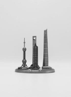 金色上海建筑摆件金茂大厦模型老建筑塔金融中心旅游纪念品留念