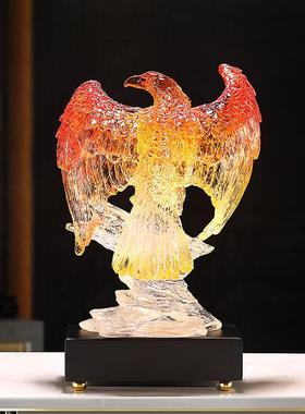 琉璃色大KAP展宏图老鹰摆视件家居厅玄关电客柜装品书房办公饰室