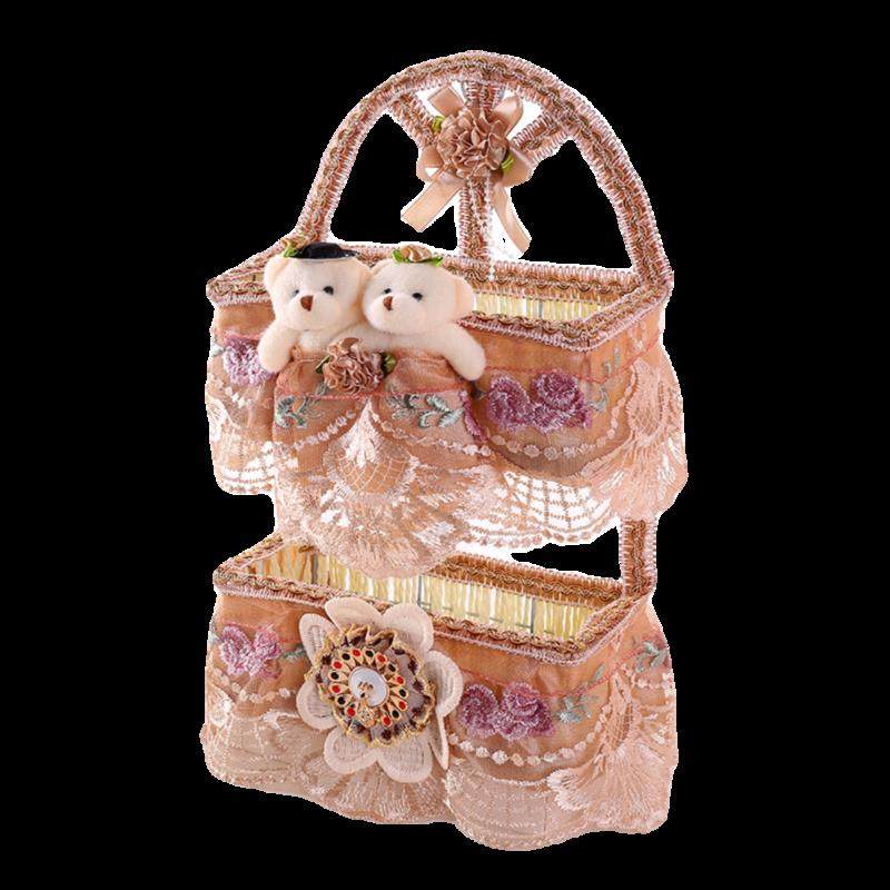 墙上多功能布艺挂篮多层家用挂墙卧室桌面多用途情侣熊可爱挂篮,淘宝优惠券,粉丝福利购,淘宝优惠卷