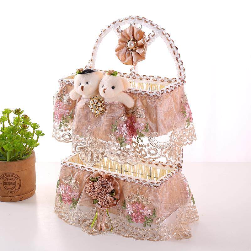 墙上多功能布艺挂篮多层家用挂墙卧室桌面多用途情侣熊可爱挂篮,淘宝优惠券,粉丝福利购,淘宝优惠卷