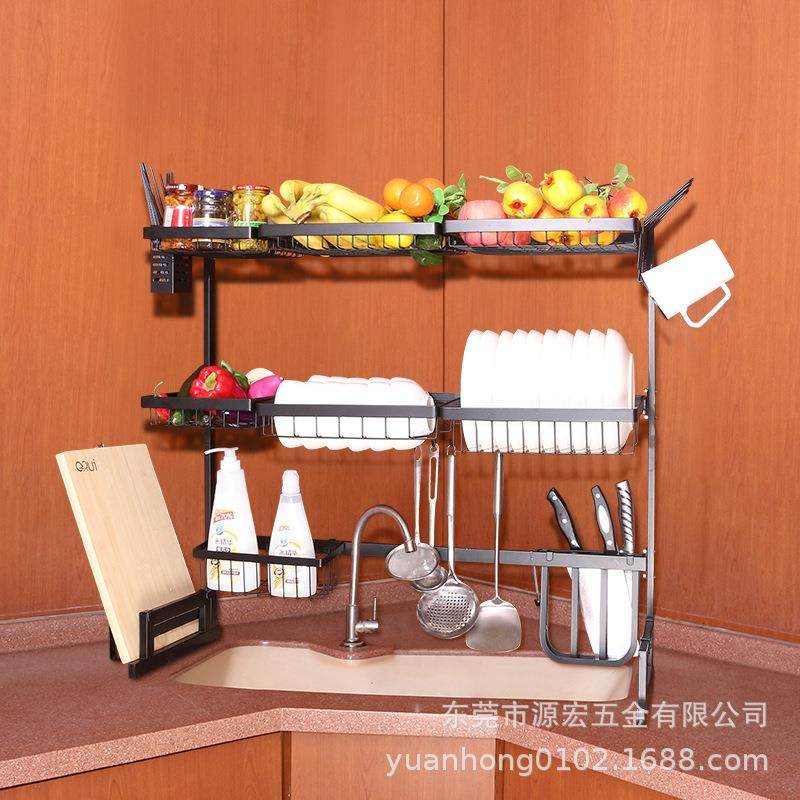 不锈钢厨房伸缩水槽架碗碟沥水伸缩置物架双层碗碟晾干收纳架厂,淘宝优惠券,粉丝福利购,淘宝优惠卷