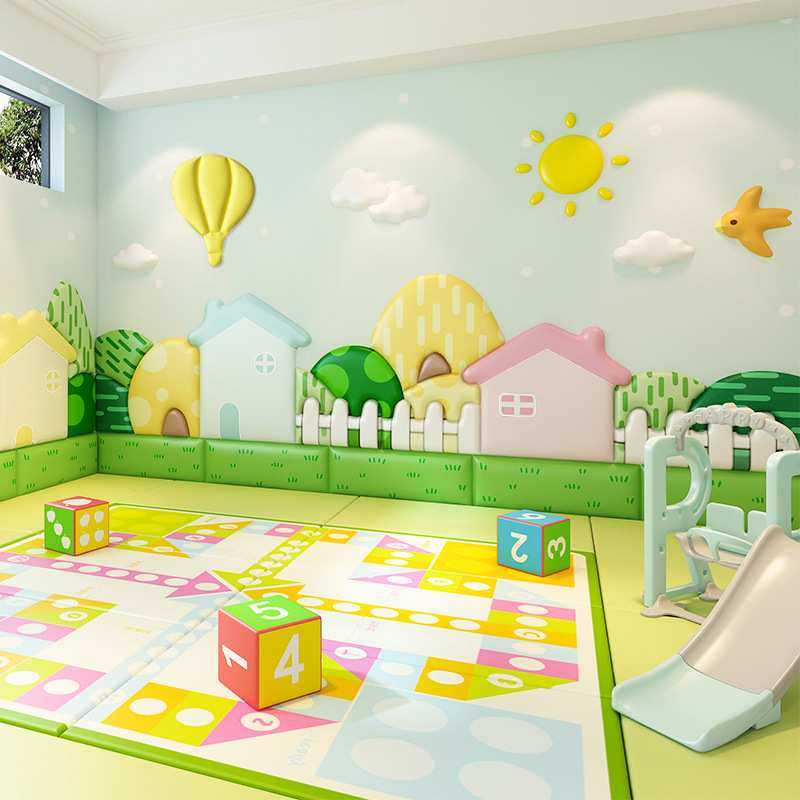 幼儿园防撞墙贴皮革海绵软包榻榻米背景墙儿童房仙人掌装饰墙贴,淘宝优惠券,粉丝福利购,淘宝优惠卷