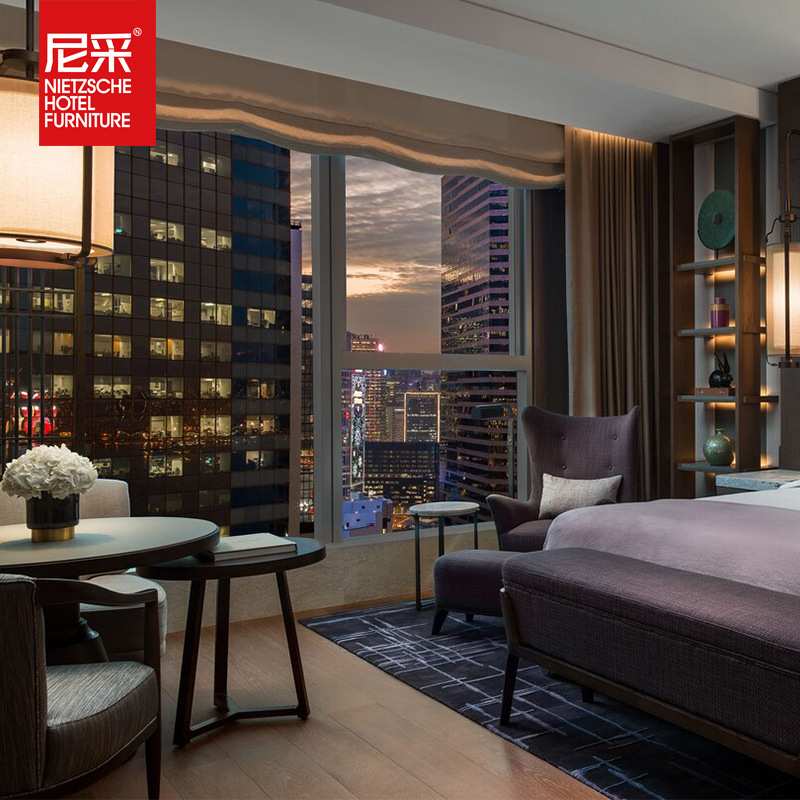 Fashion star hotel matching furniture hotel standard room suite public area lobby furniture hotel bed solid wood whole house
