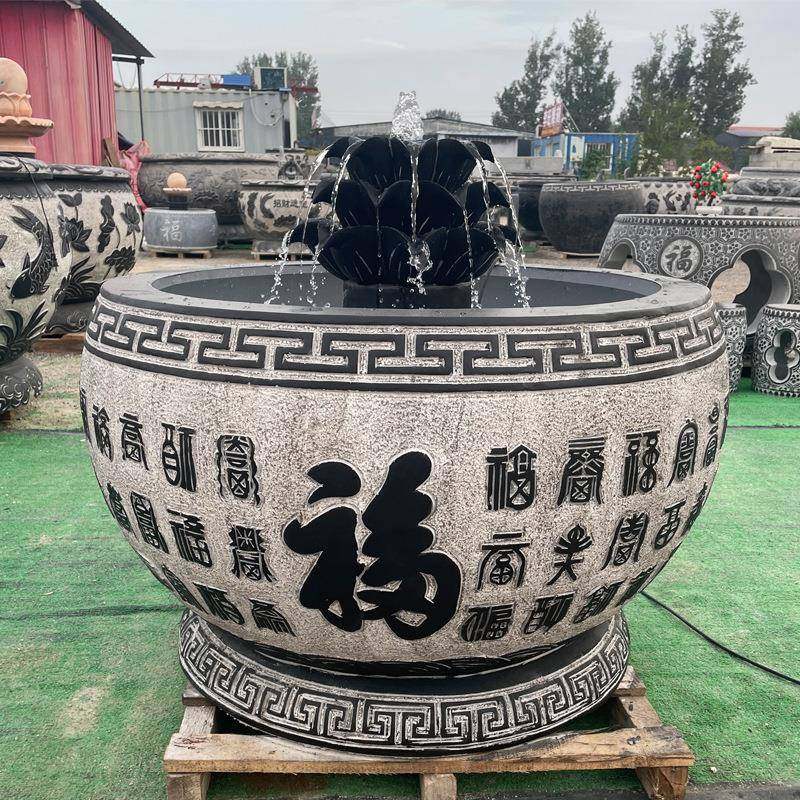 石雕鱼缸青仿古门海大理石石荷花缸CDFR56T5缸养鱼水莲花流水别墅,淘宝优惠券,粉丝福利购,淘宝优惠卷