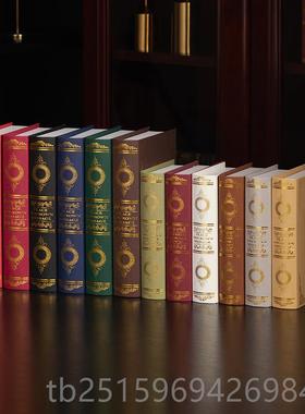 高档假仿真书装公饰品摆件红酒架客书厅办具室欧式复古摆设书房道