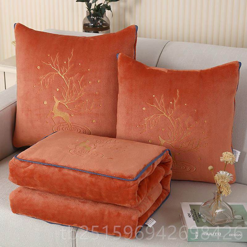 高档加叠厚冬季功牛奶绒抱枕被两用多能冬天折枕头毯子汽车载子午,淘宝优惠券,粉丝福利购,淘宝优惠卷