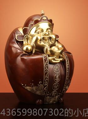 高档福星张高照》文财神爷佛像神摆件全铜客厅家用店铺开供《奉像