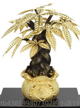 正品金箔财树酒柜装创饰品厅摆件家居客办公发室招财摇钱树意开业