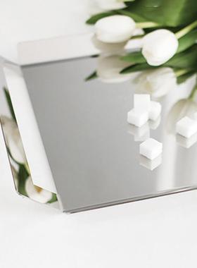 现代简约镜面不锈钢托盘酒具酒杯糕点托盘高级感餐厅酒店软装饰品