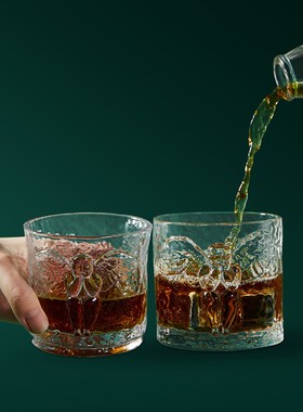 稀奇艺术情侣威士忌玻璃水杯子中国浪漫现代祝福礼盒装