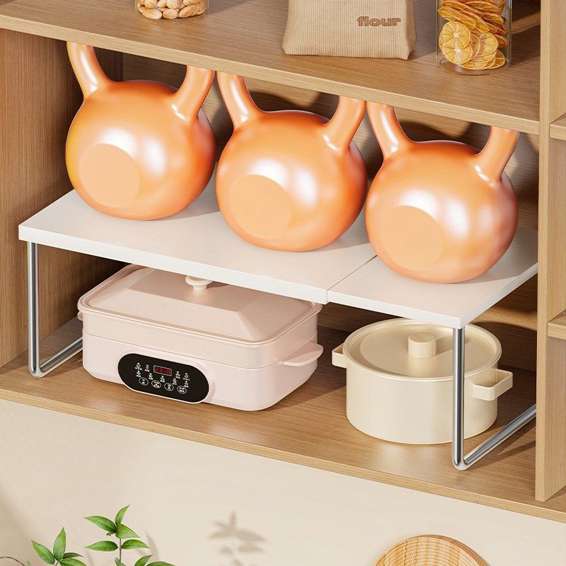 可伸缩置物架厨房隔层橱柜隔板调料架子锅具橱柜分层架柜子收纳架,淘宝优惠券,粉丝福利购,淘宝优惠卷