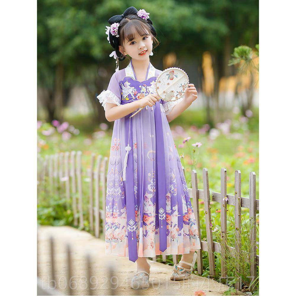 正品女童汉服款春袖连衣裙2025新款古风短儿童演出服高级仙公主超,淘宝优惠券,粉丝福利购,淘宝优惠卷