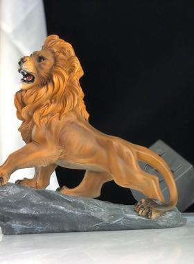 北欧树脂工艺品咆哮狮子摆件家居电视柜玄关办公室装饰品送礼佳品