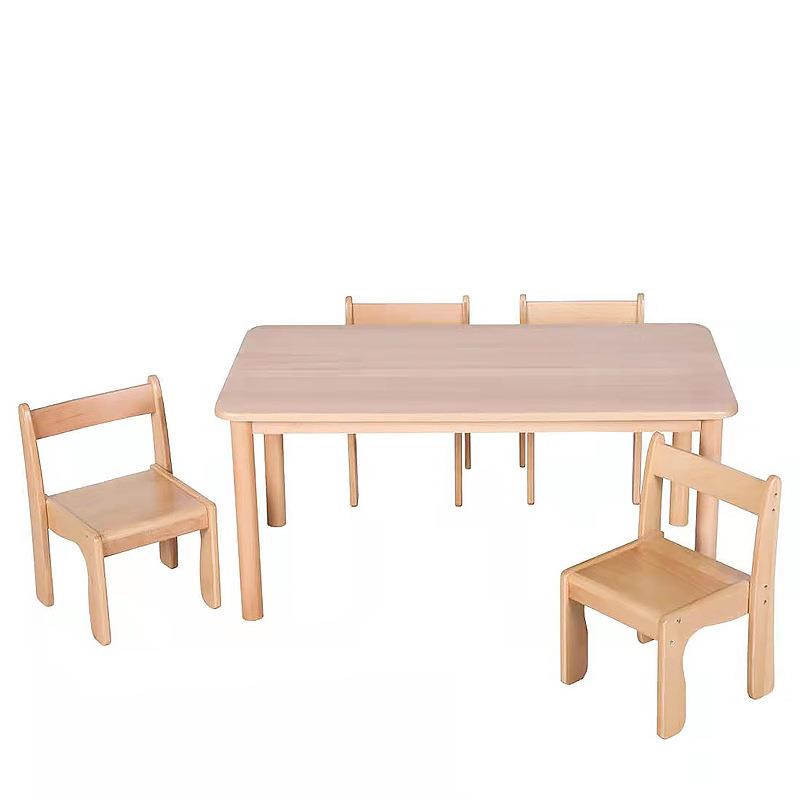 Kindergarten table beech children's table and chair set childcare early education desk and chair lift baby desk toy table