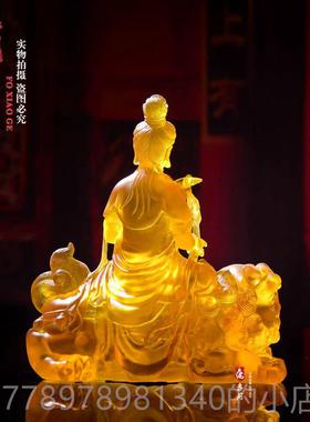 高档孝阁树脂仿琉璃厅文殊菩萨佛佛像居家供奉佛摆像客装饰件厂家