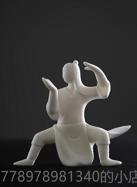 高档无界创意陶太瓷打极泥人物桌面摆件饰办公室茶桌个性装品禅意