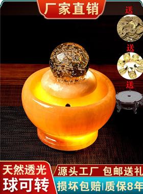 石材假山透光客厅装饰转动球开业圆球流水水球喷泉家居家居装饰流