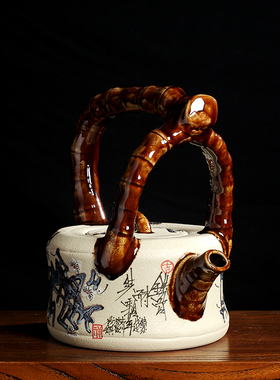 创意茶壶禅意摆件景德镇陶瓷器仿古中式客厅博古架酒柜装饰工艺品