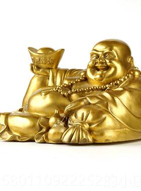 正品全铜元宝弥佛勒佛像家用摆件室内饰品笑像大肚工装艺品中佛式