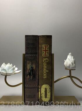 新款新中式代创意陶客瓷铜荷花酒摆件样板房厅柜玄关电现视柜软装