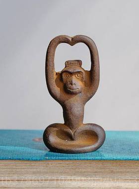 新款铁猿猴 日进口南部铁器本瓶 生肖猴年摆件开器马场忠宽铸文镇