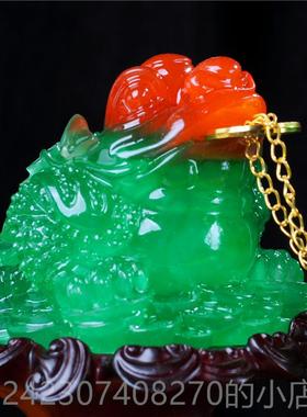 正品招财室玉白菜金蟾摆件工艺装品饰办公酒桌柜客厅玄关店铺开业