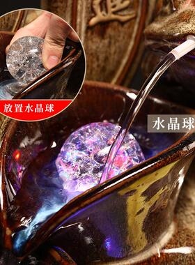 水晶球配件假山气泡球冰裂球玻璃球喷泉流水盆景摆件易王之