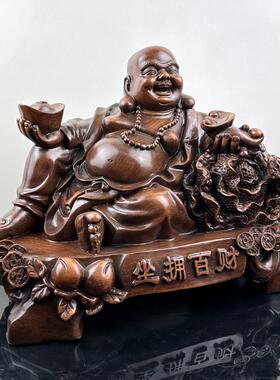 新款上市 树脂坐拥百财弥勒佛笑佛佛像摆件创意客厅家居开业招财