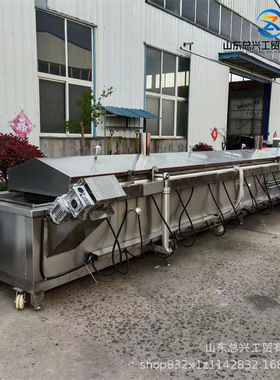 虎皮鸡爪连续式油炸机 香蕉片不锈钢油炸流水线 鸡米花自动油炸机