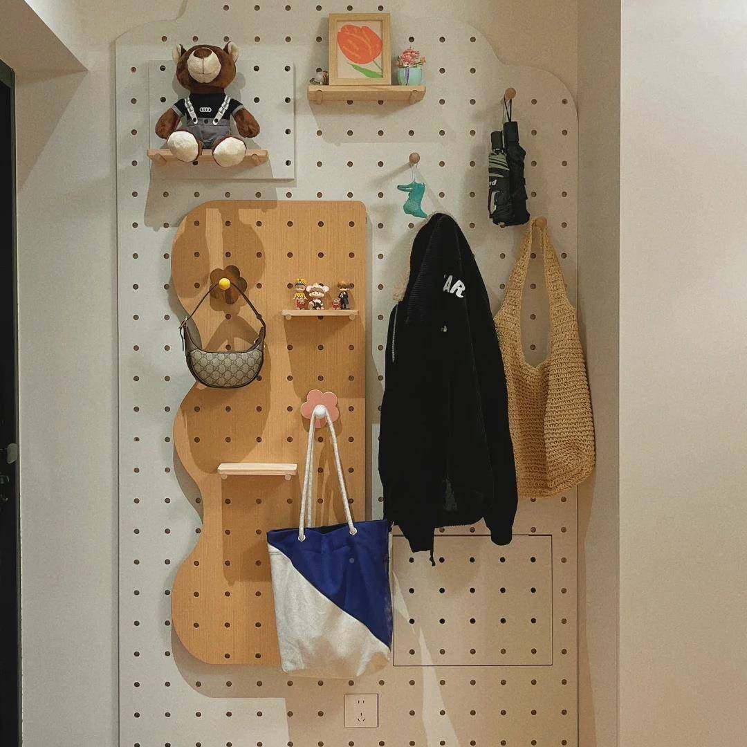 洞洞板实木收纳架玄关墙壁置物板挂门层板厅木质洞XCB洞板置挂物,淘宝优惠券,粉丝福利购,淘宝优惠卷