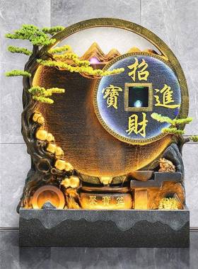 水幕墙流水假山喷泉景观办公室别墅装饰屏风户外庭院酒店前台造景