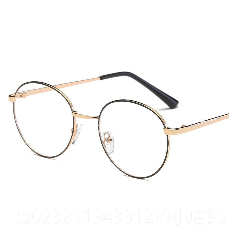 高档文架艺覆古眼框镜男款韩版圆形防辐射近视眼镜女属全金框平光,淘宝优惠券,粉丝福利购,淘宝优惠卷