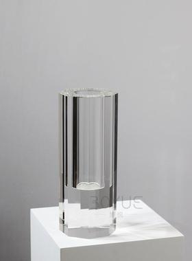 现代简约轻奢璀璨透明PHG水晶璃样花瓶客厅餐玻厅板床头柜软间装